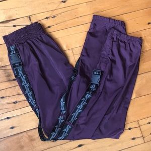 Purple LF the Brand Windbreaker Retro Buckle Detailed Joggers